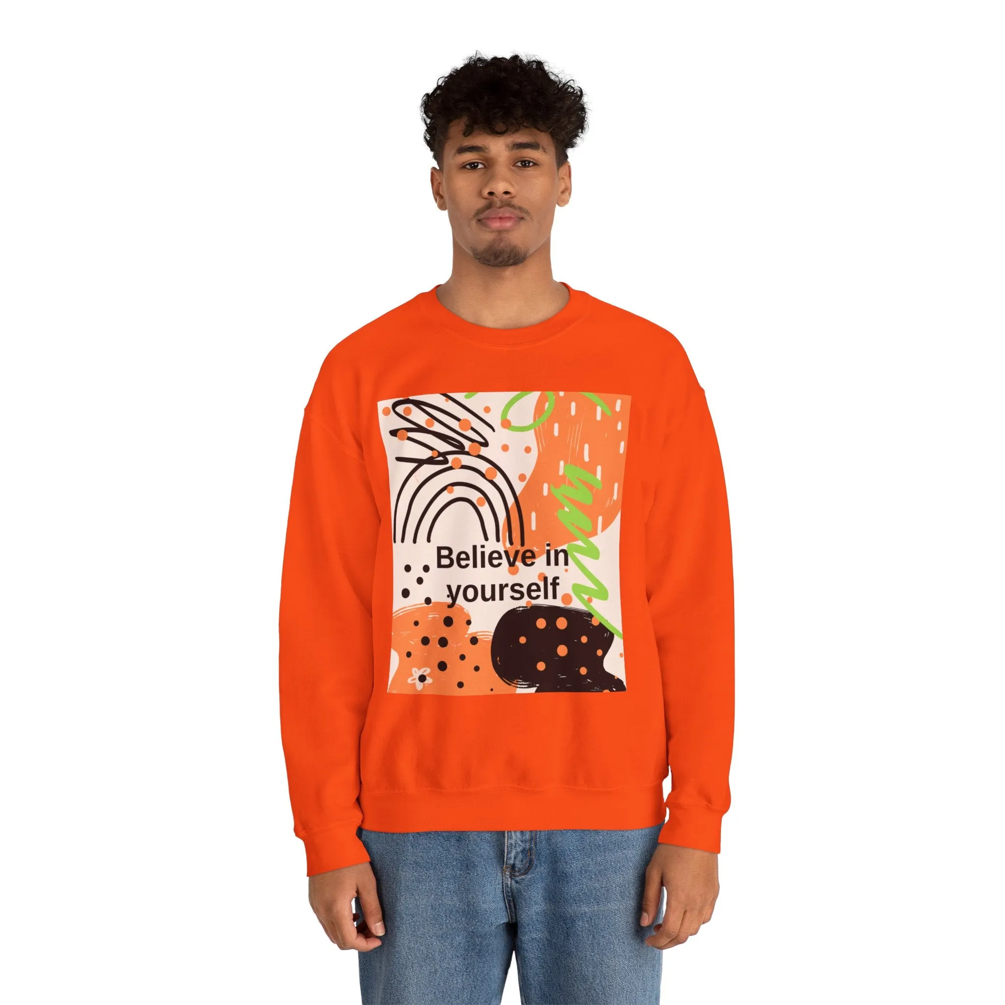 Crewneck Sweatshirt Believe in Yourself Abstract Design