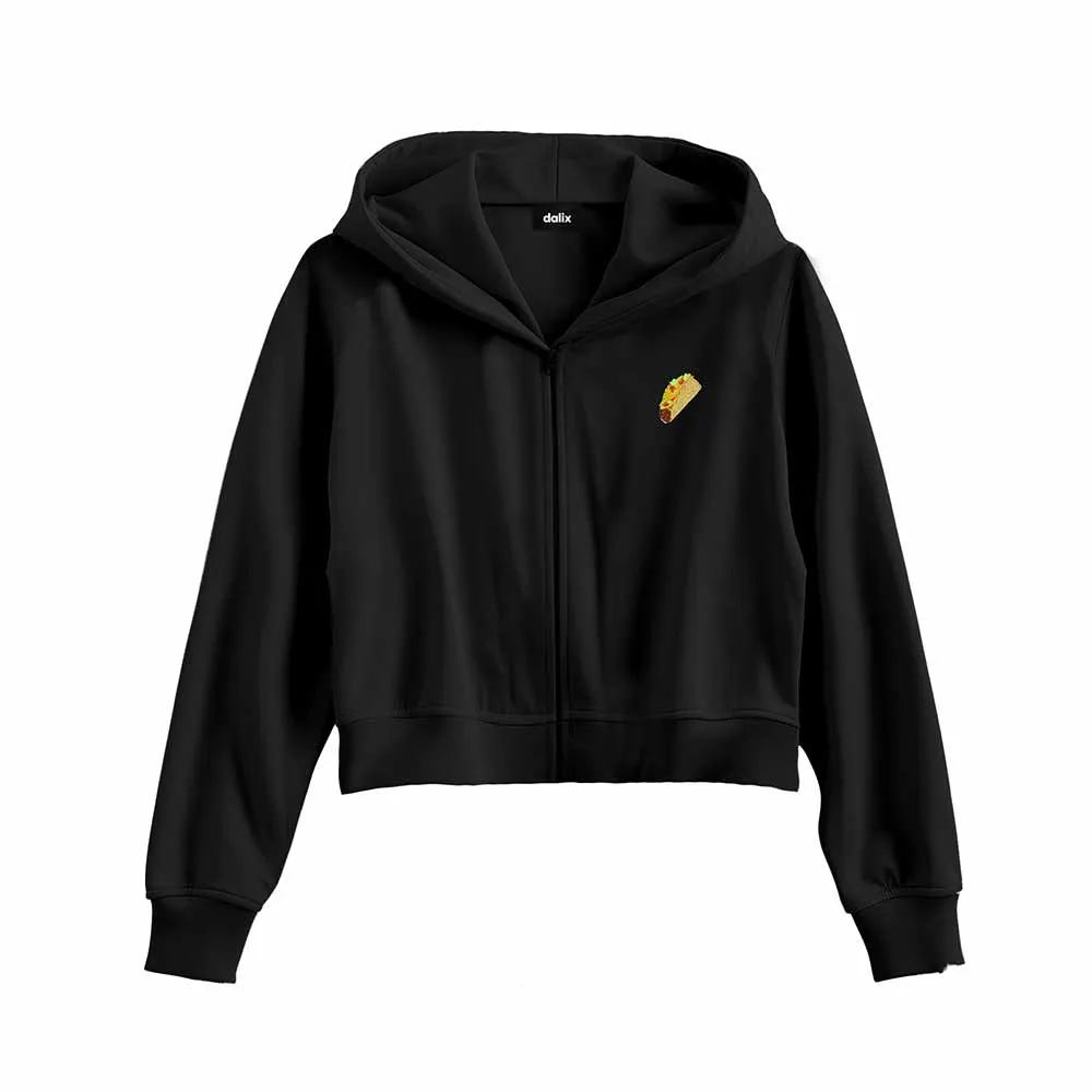 Dalix Taco Cropped Zip Hoodie