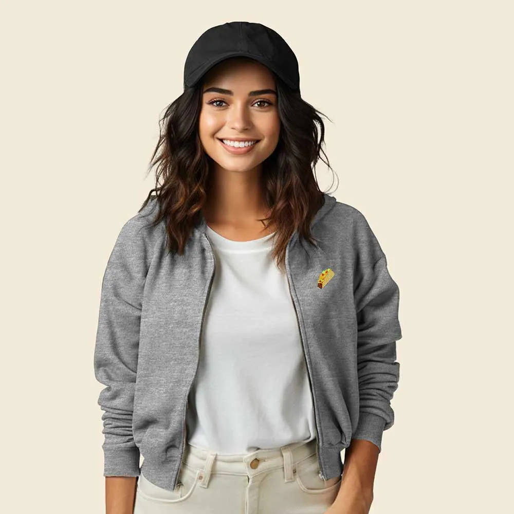 Dalix Taco Cropped Zip Hoodie