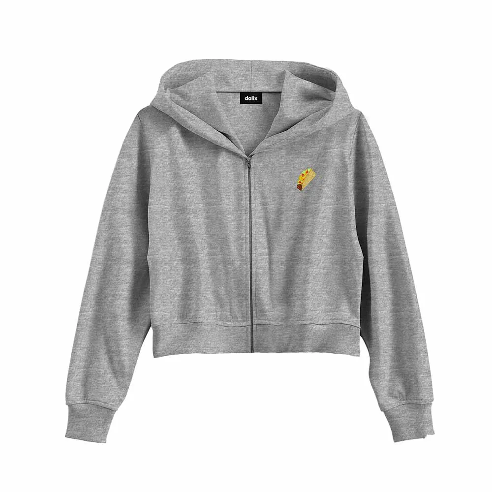 Dalix Taco Cropped Zip Hoodie