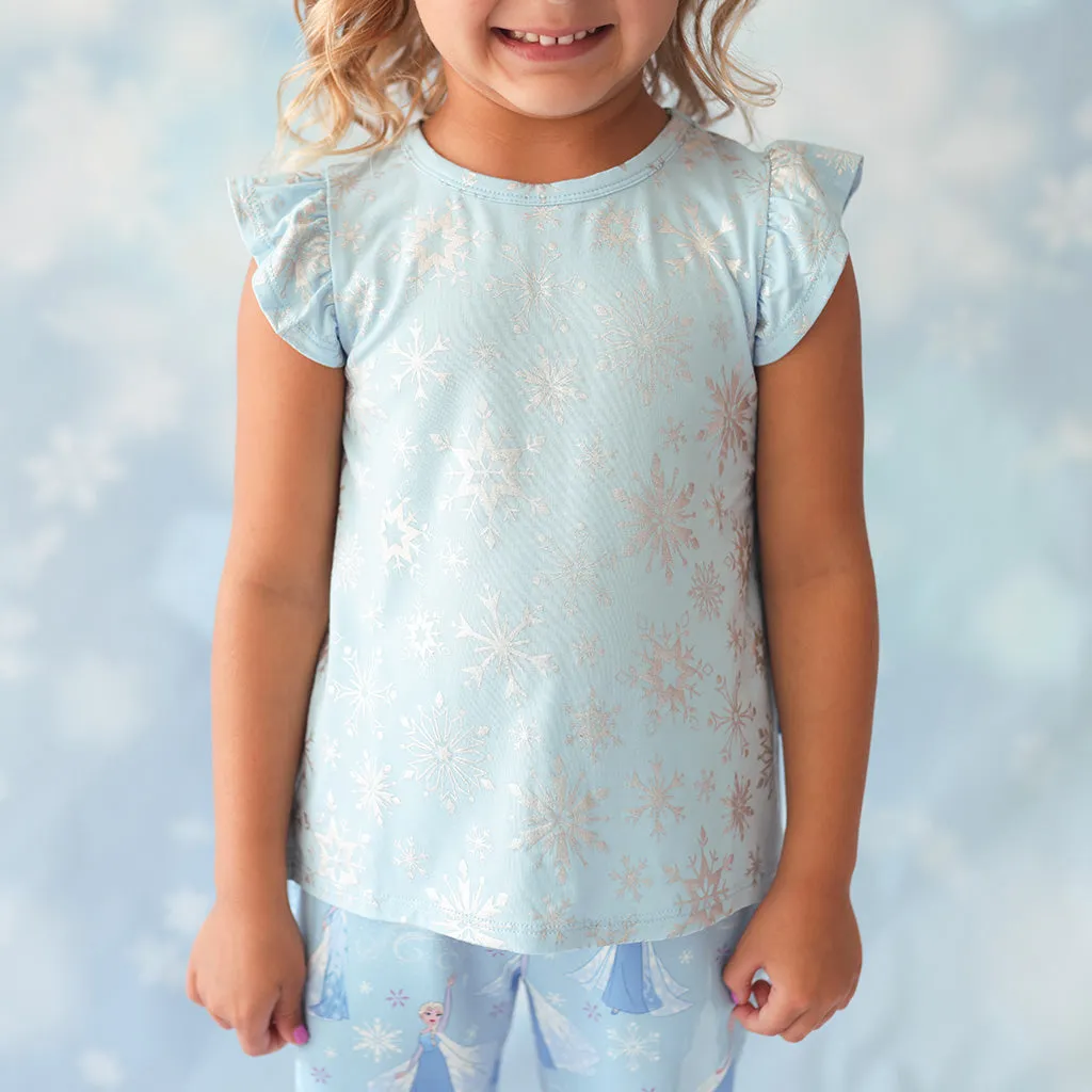 Disney Frozen Elsa Snowflake Ruffled Tee