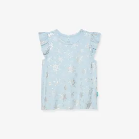 Disney Frozen Elsa Snowflake Ruffled Tee