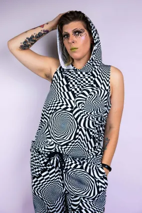 Distortion Tank Top with Hood