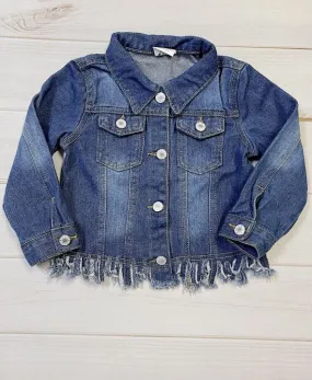 DISTRESSED HEM DENIM JACKET