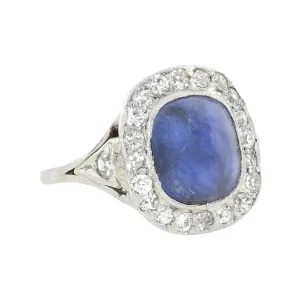 Edwardian Platinum Diamond   Sapphire 3ctw  Center