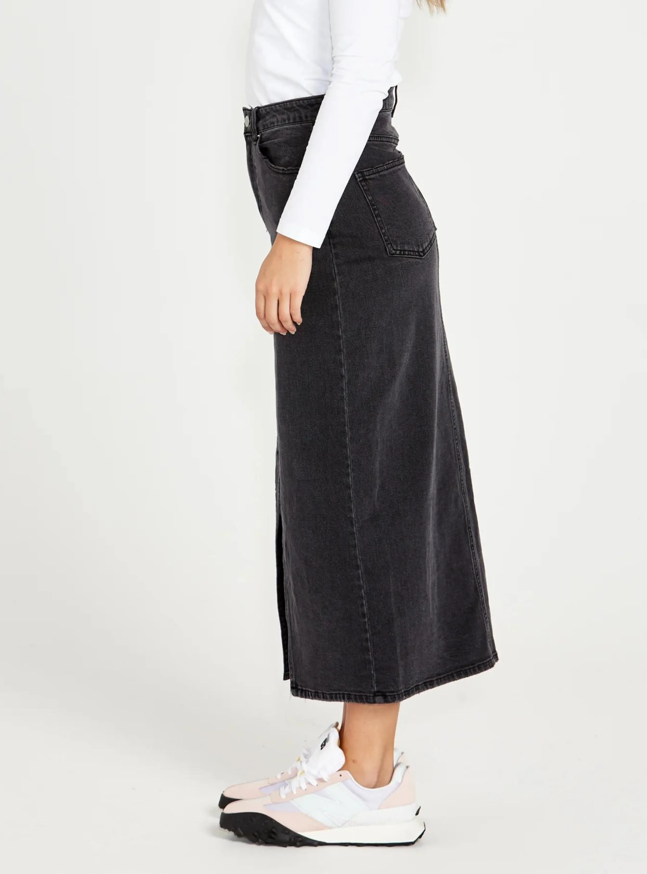 EMERALD DENIM MAXI SKIRT - 82 Wash