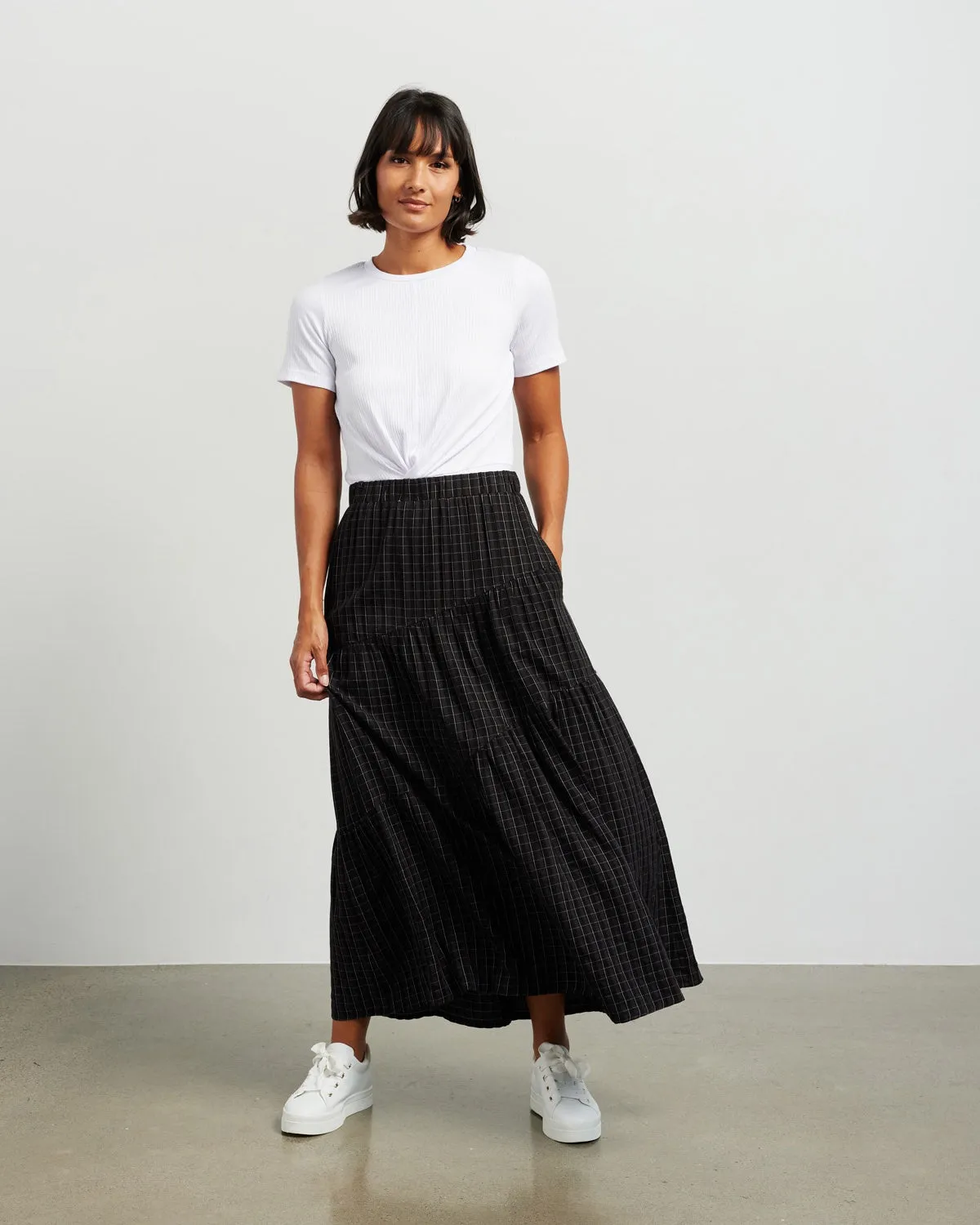 Et Alia Harper Skirt - Black Plaid