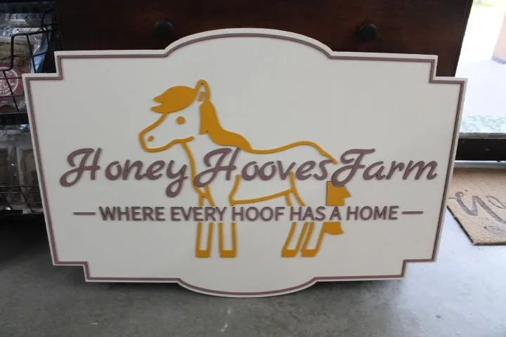 Farm Homestead Commerical Signage Horse Barn Handmade Sign Business Signage Contour 3D Custom Indoor Outdoor Small Business Laser Cut Wood