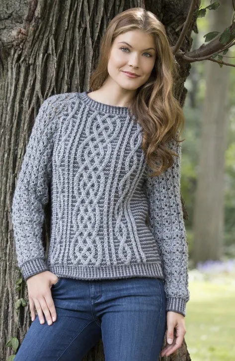 Free Two Tone Cable Sweater Pattern