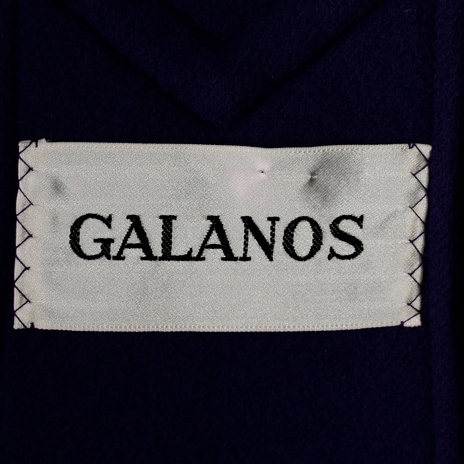 Galanos Purple Wool Vintage Coat With Tie & Pleat Details