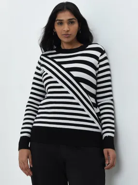 Gia Black & White Striped Sweater