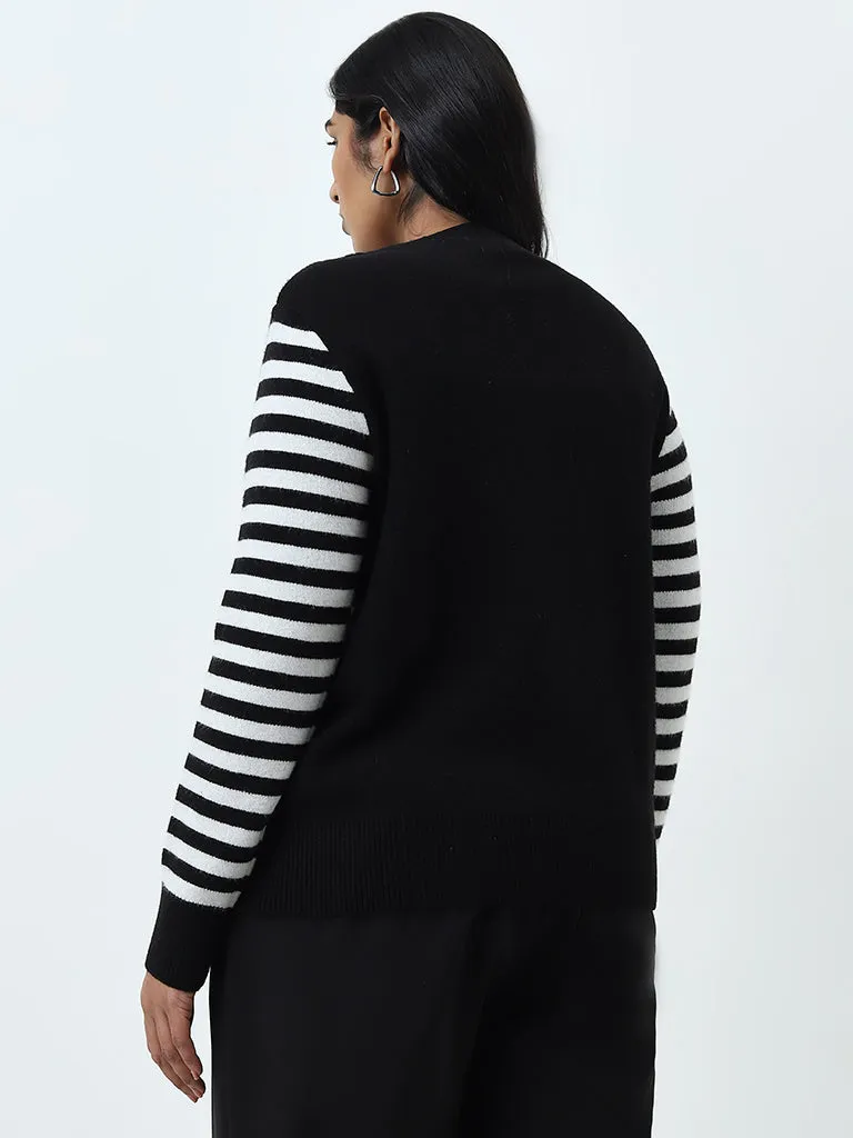 Gia Black & White Striped Sweater