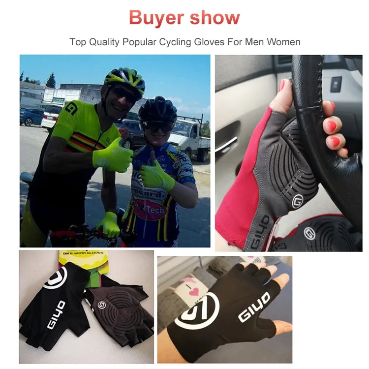 GIYO Outdoor Half-Finger Gloves Mountain Road Bike Cycling Gloves, Size: L(Fluorescent Orange)