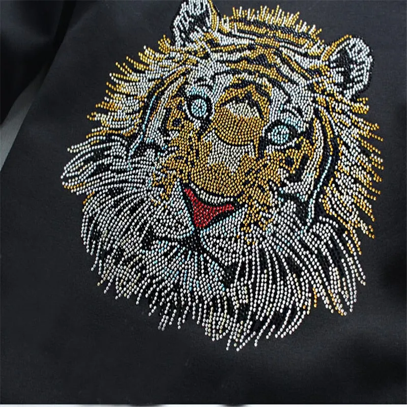 Glittering Gradient Tiger Head Style Polo Shirt