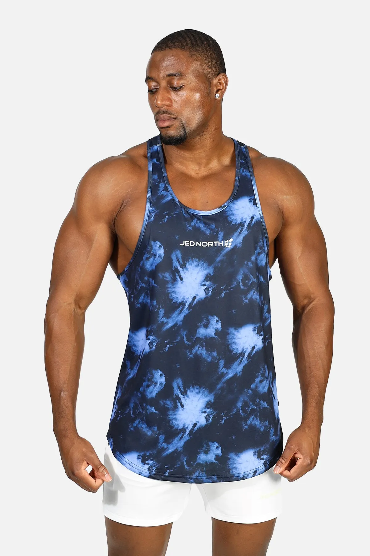 Graphic Muscle Stringer - Abstract Blue