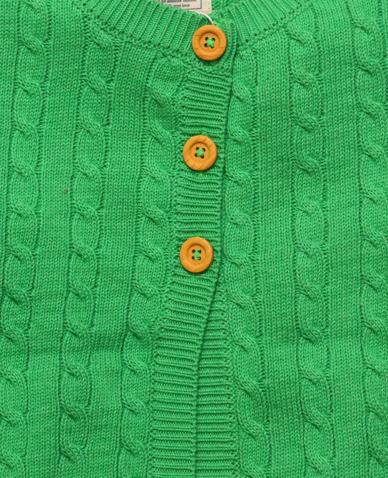 Green Cable knit cardigan