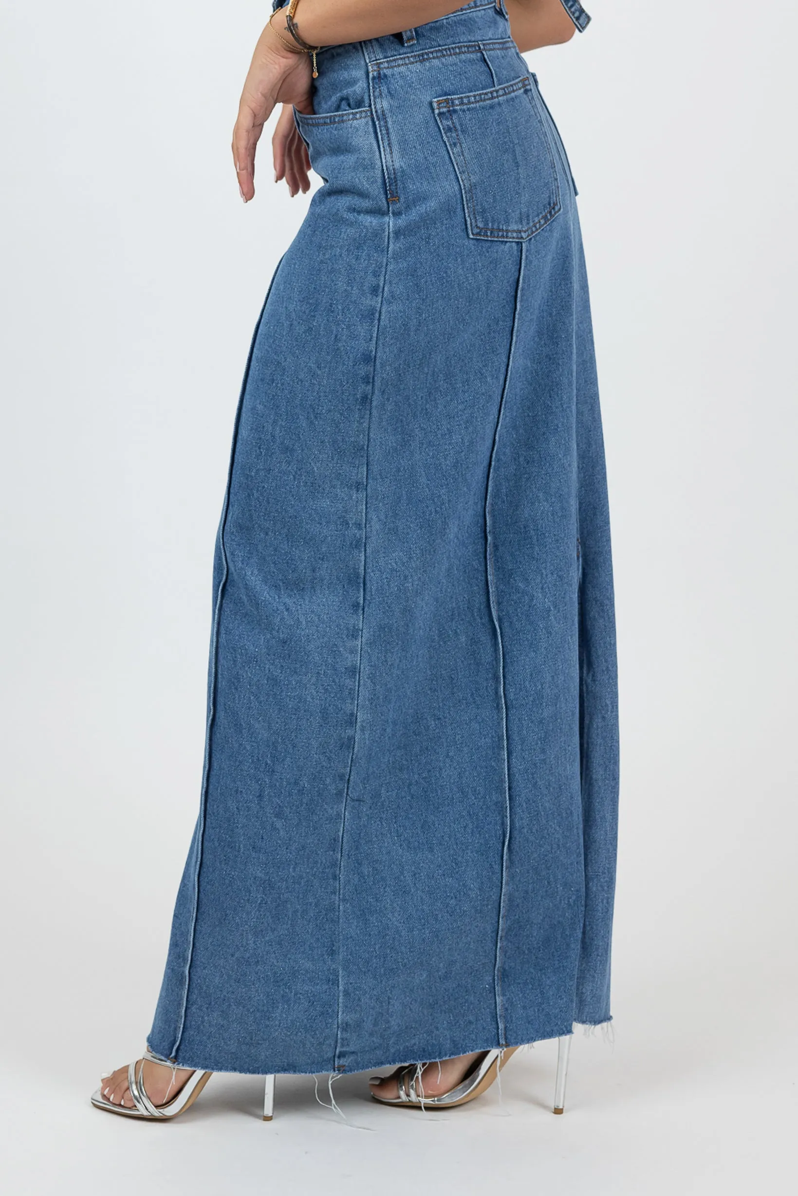 Halona Denim Maxi Skirt