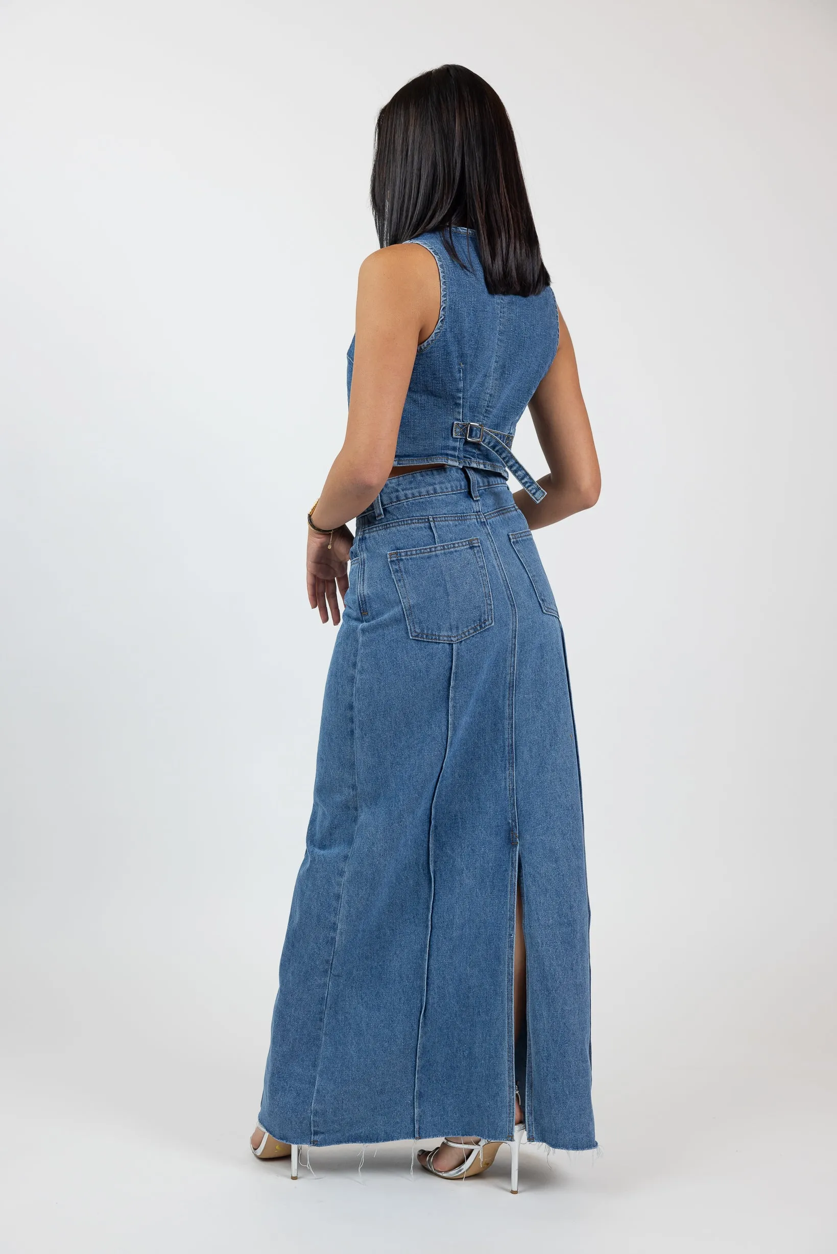 Halona Denim Maxi Skirt