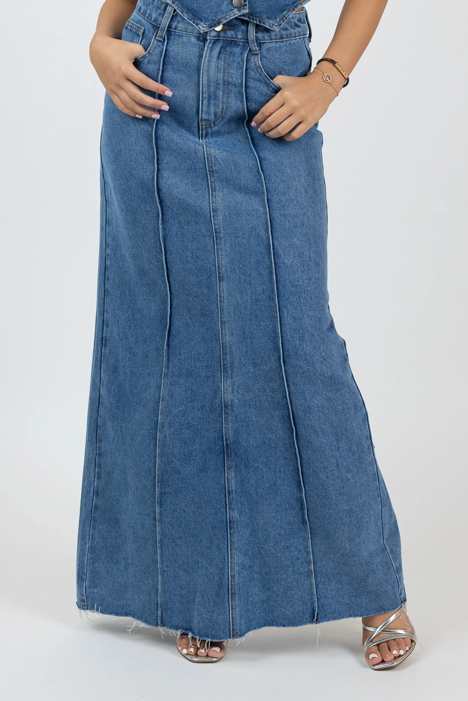 Halona Denim Maxi Skirt