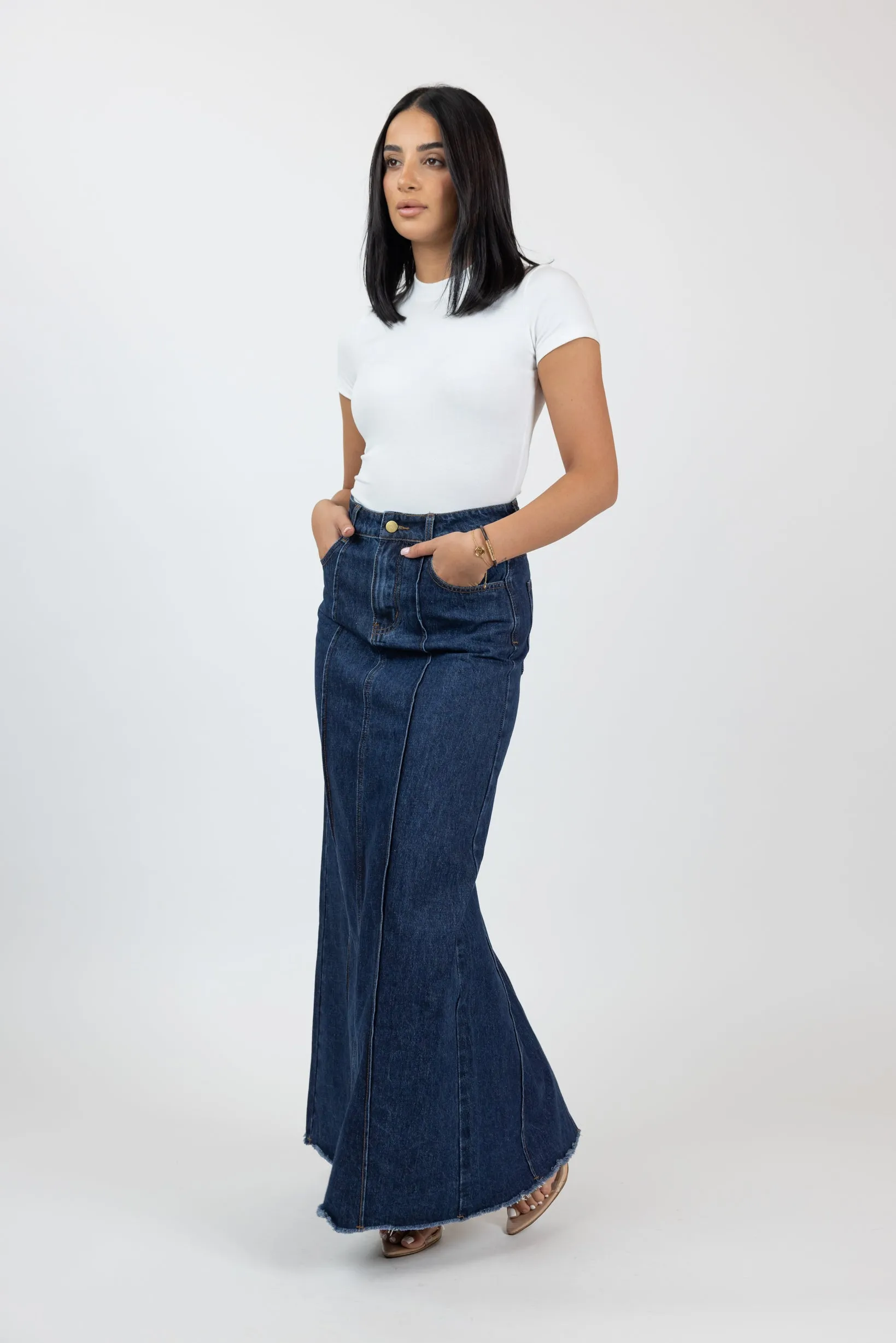 Halona Denim Maxi Skirt