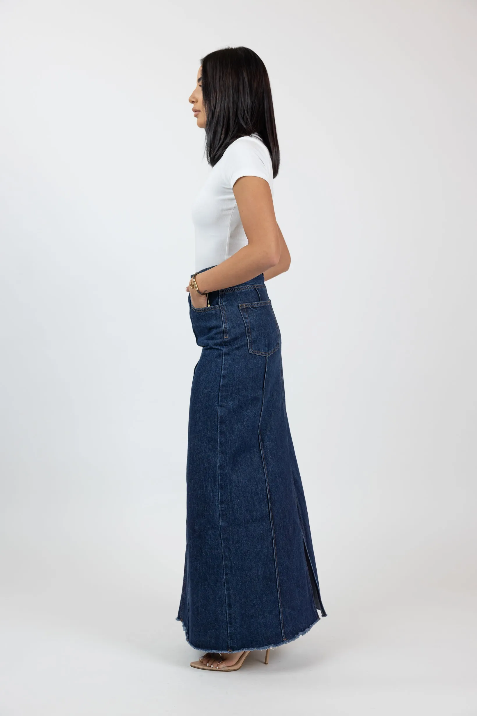 Halona Denim Maxi Skirt