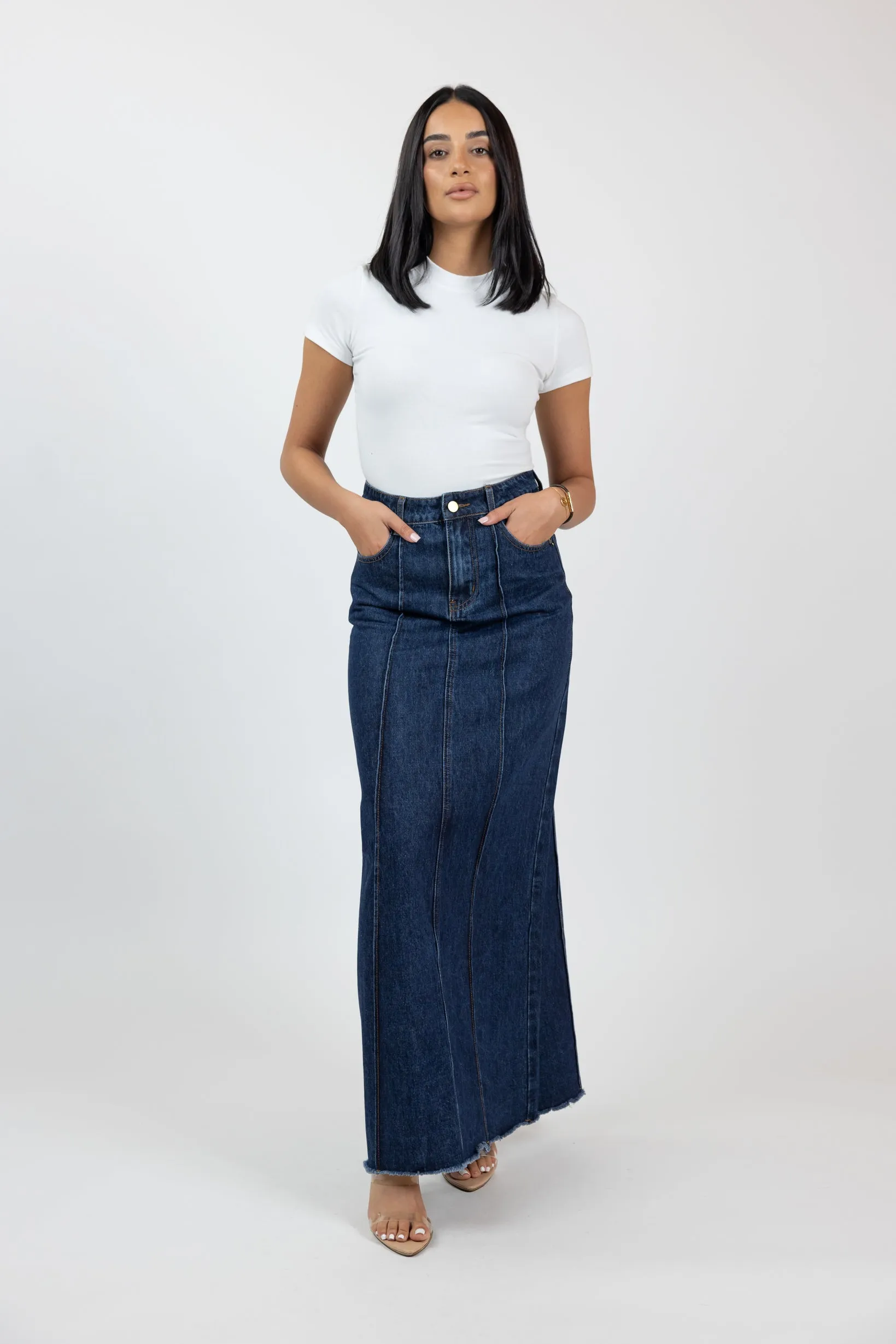 Halona Denim Maxi Skirt