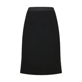 Heidi Tailored Wool Crepe Black Skirt