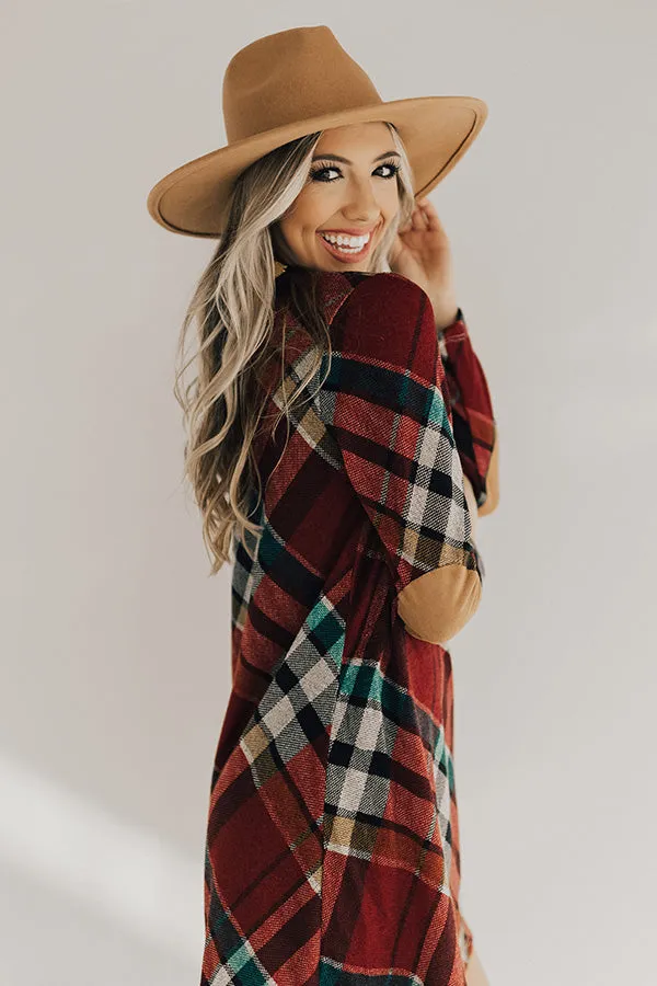 Hey Sugar Plum Plaid Sweater Dress in Wine