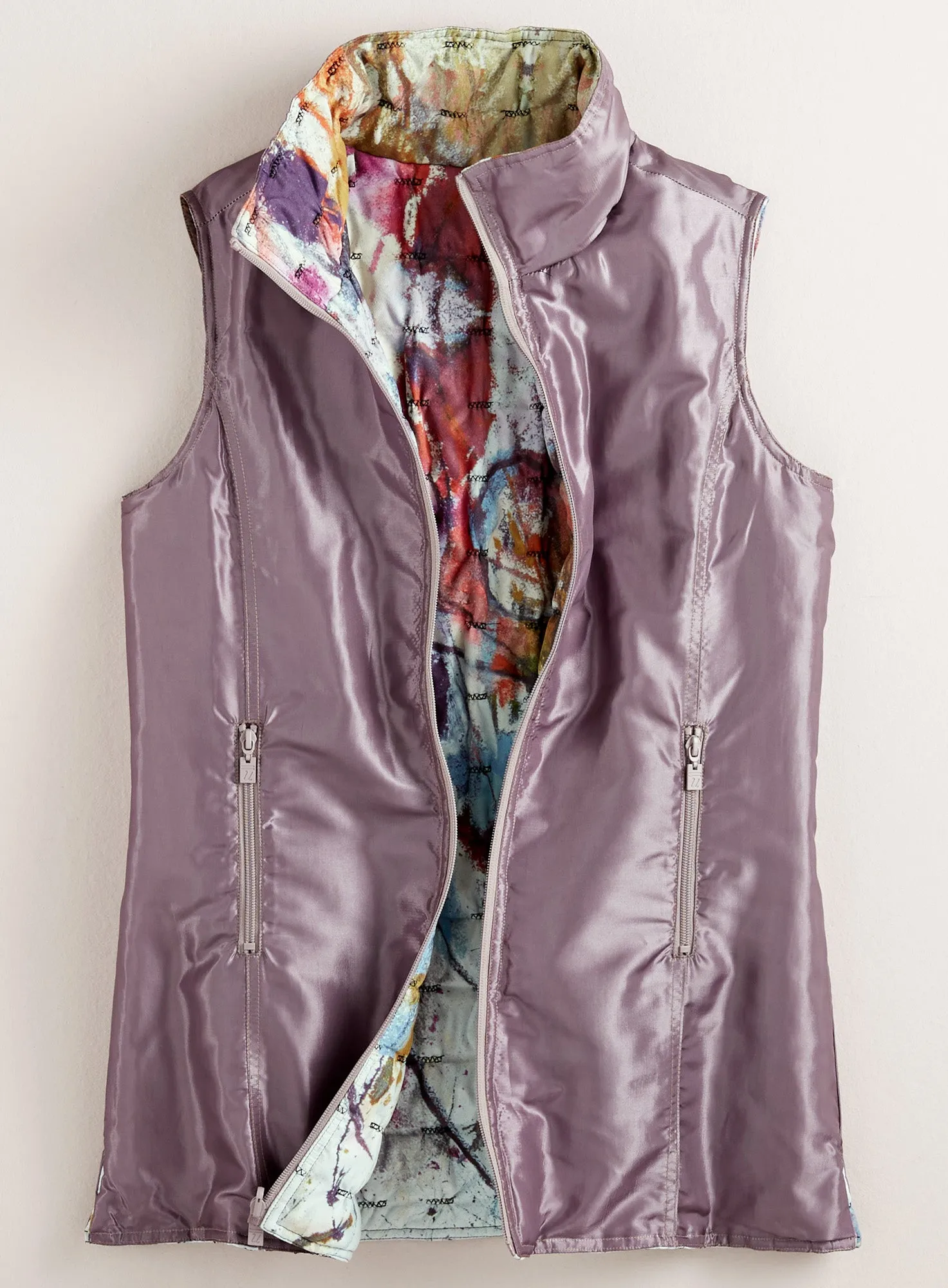 High Shine Reversible Puffy Vest