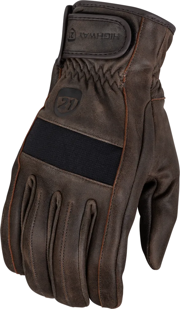 Highway 21 Jab Full Leather Motorcycle Riding Gloves