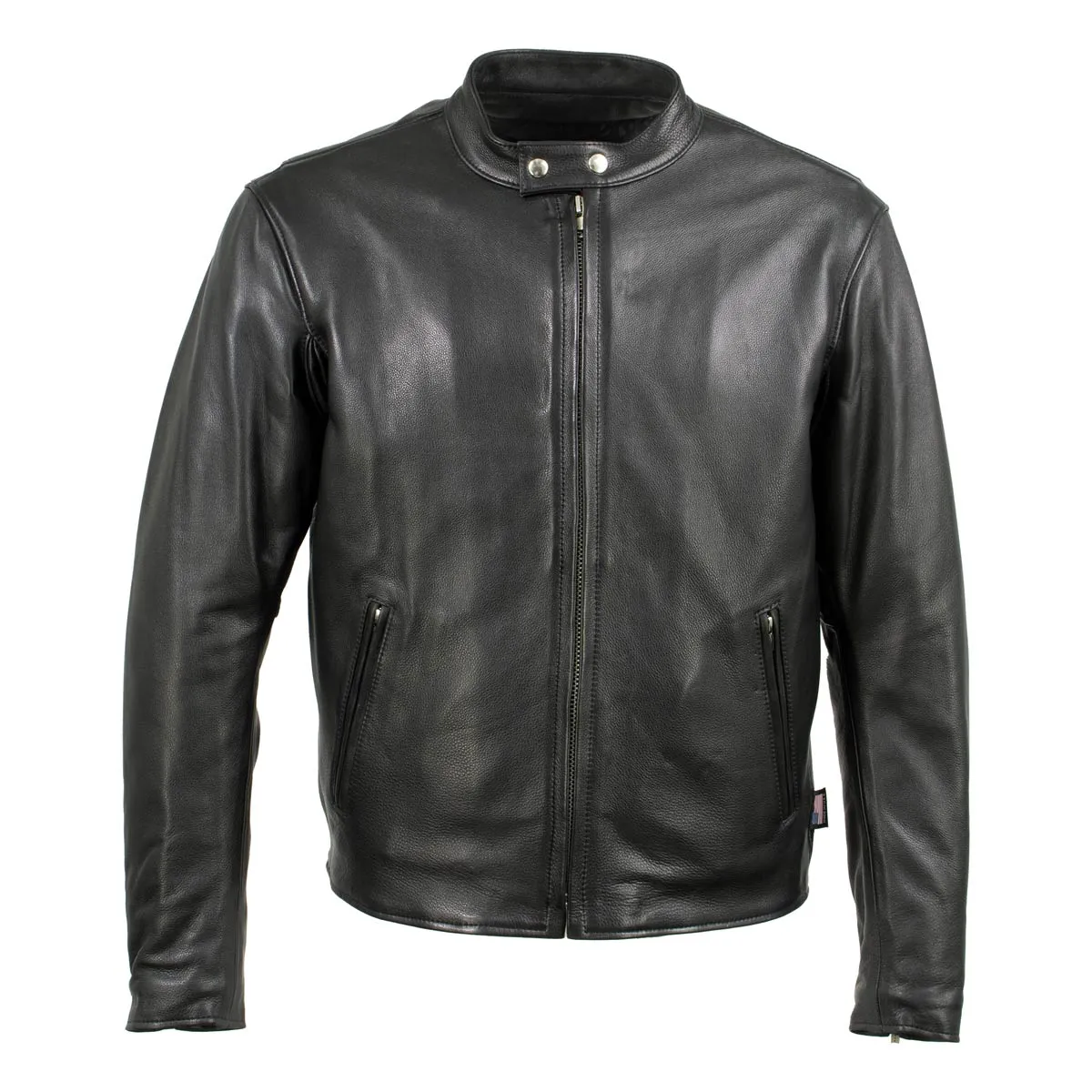 Hot Leathers JKM5006 USA Made Men's 'Rumble' Black Premium Leather Motorcycle Jacket