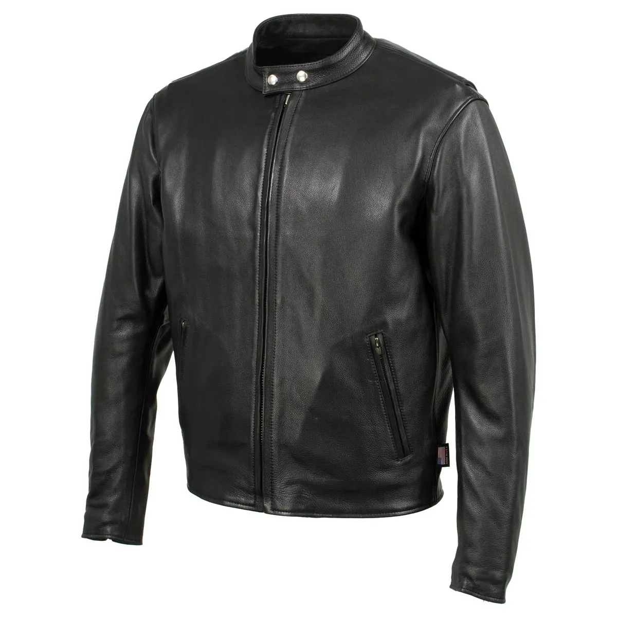 Hot Leathers JKM5006 USA Made Men's 'Rumble' Black Premium Leather Motorcycle Jacket