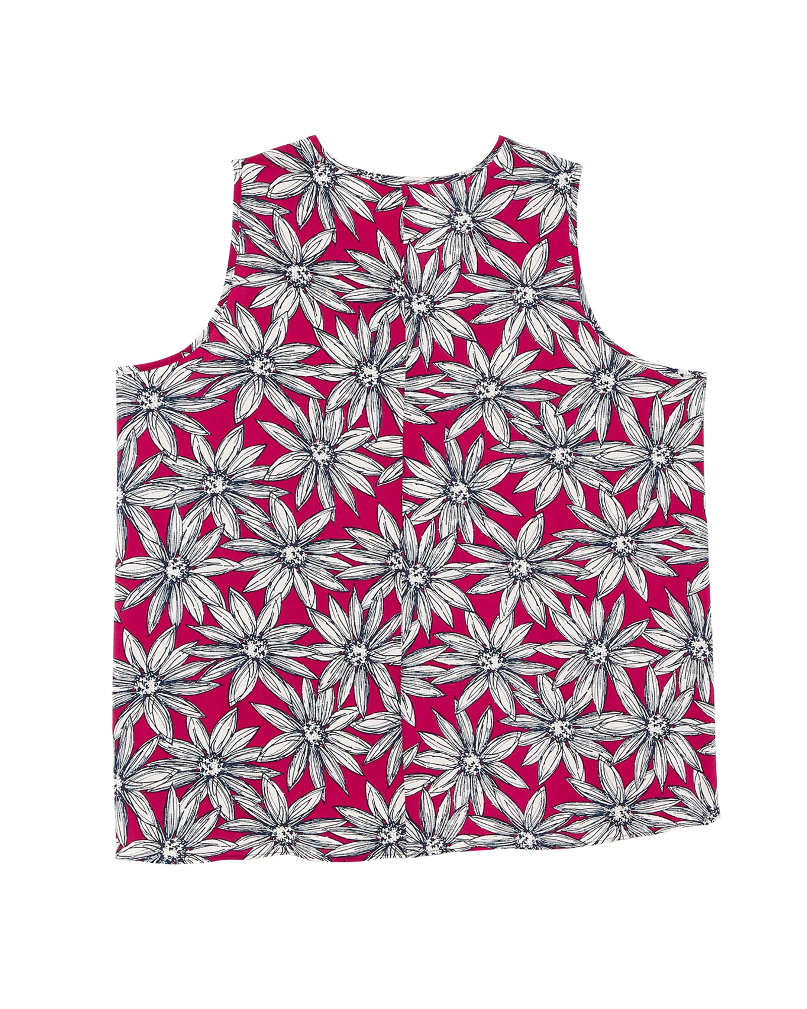 Ivy V-Neck Front Pleat Tank | Pink / White