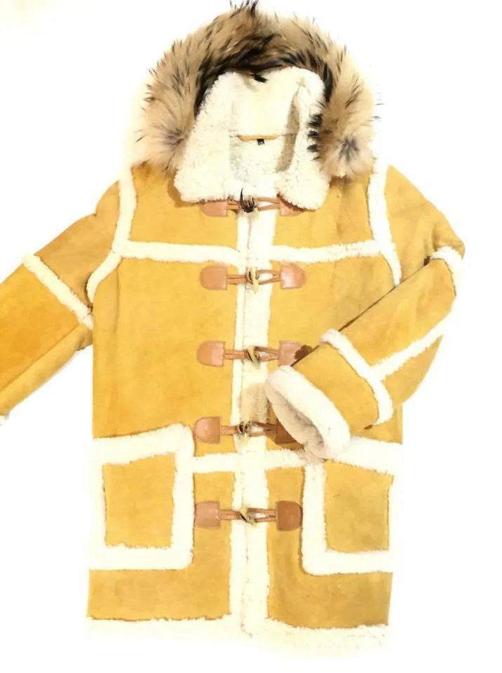 Jakewood Duffle Shearling Coat with Mink Hood