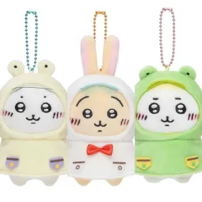 Japan ChiiKawa Rainny Day Raincoat Keychain | ChiiKawa Hachiware Usagi - Mini Plush Doll