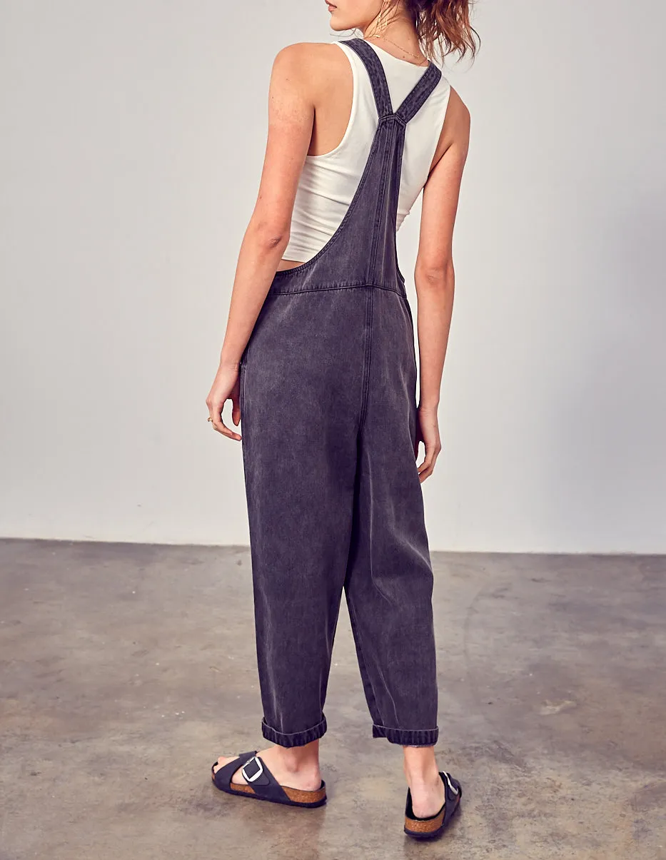 Josie Overalls in Washed Black