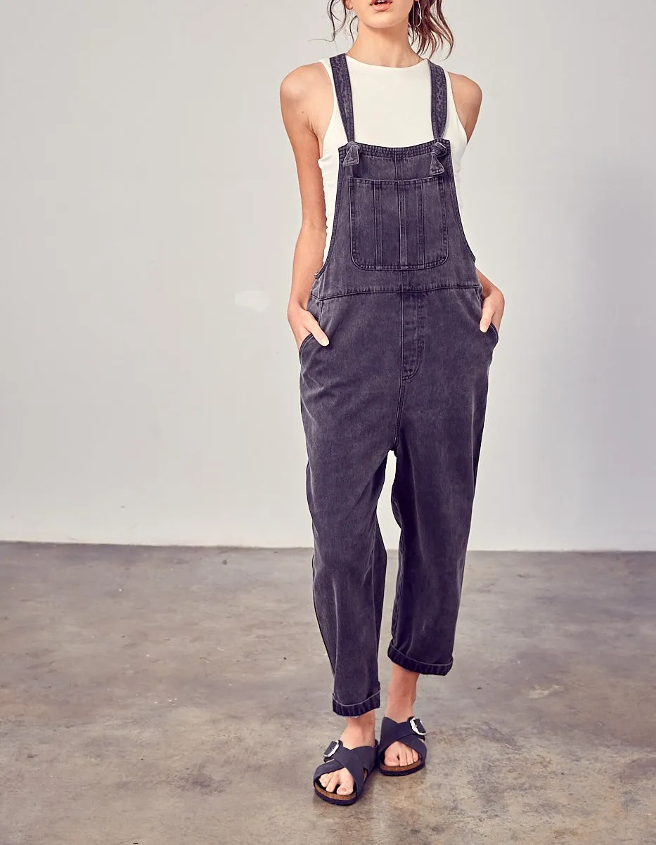 Josie Overalls in Washed Black