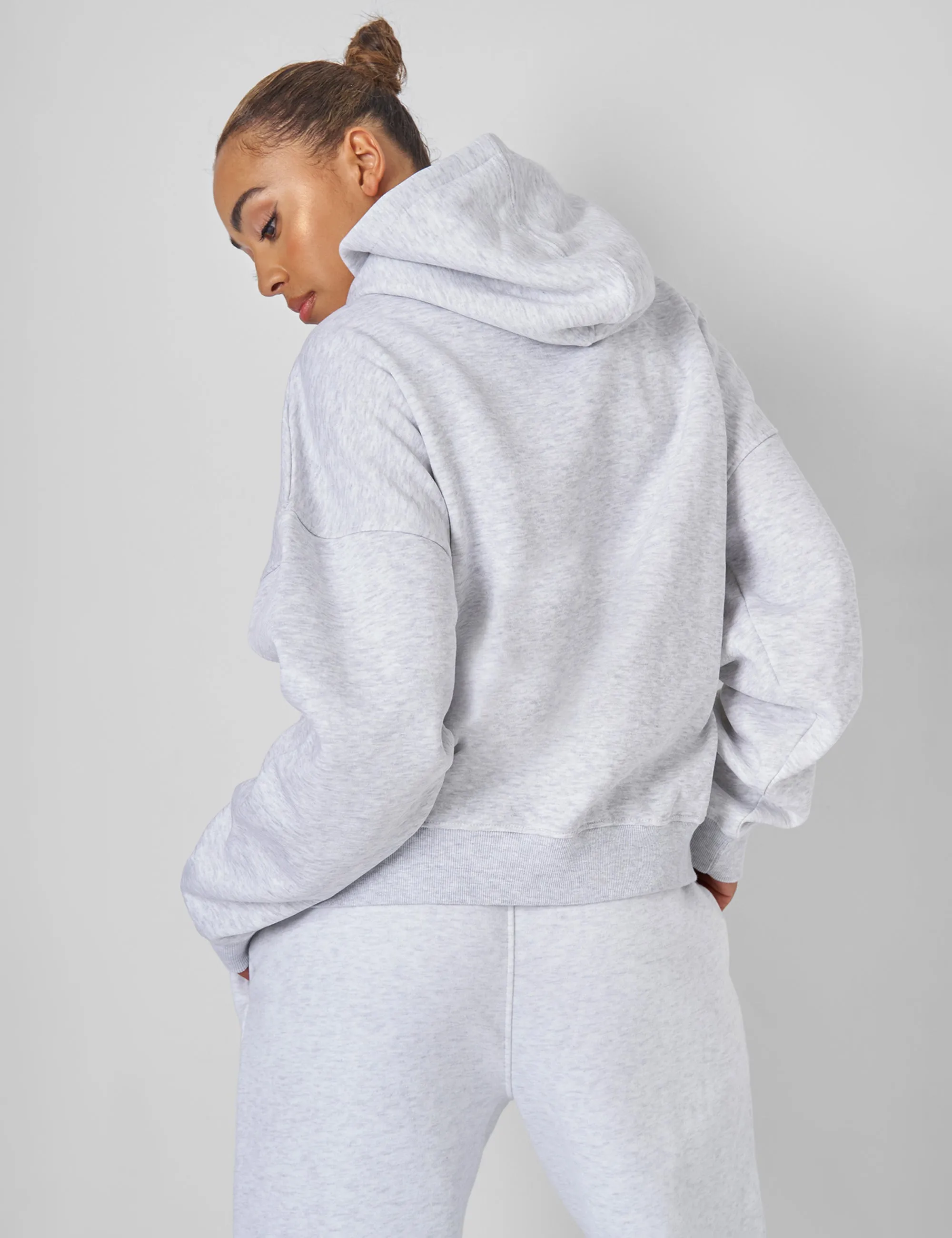 Kaiia Sport Oversized Hoodie Light Grey Marl