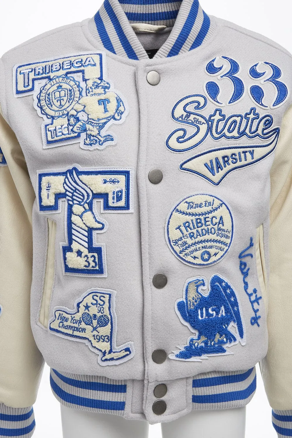 Kids All American Varsity Jacket (Stone)