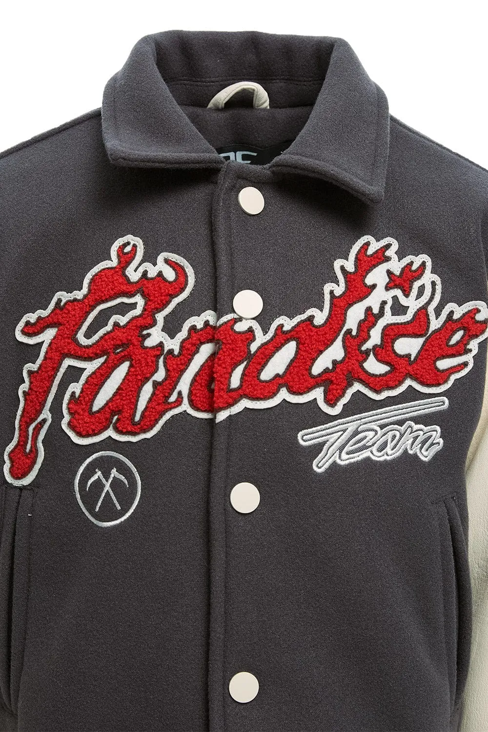 Kids Paradise Tour Varsity Jacket (Off Black)