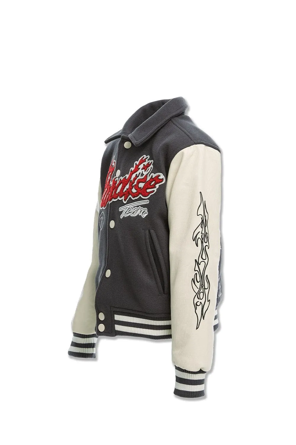 Kids Paradise Tour Varsity Jacket (Off Black)