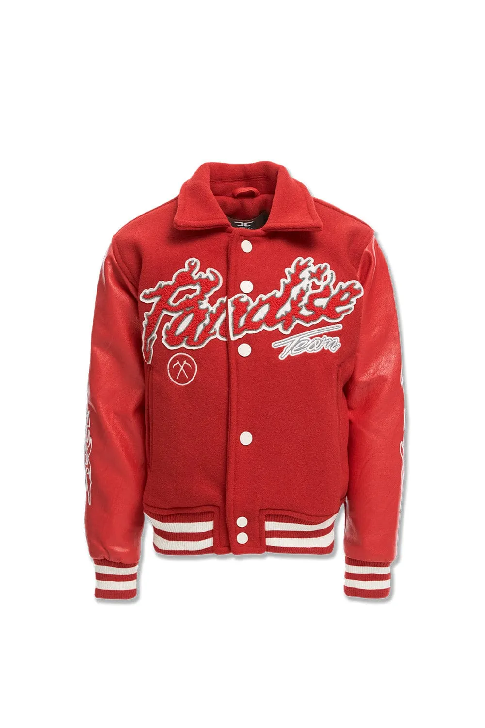 Kids Paradise Tour Varsity Jacket (Red)