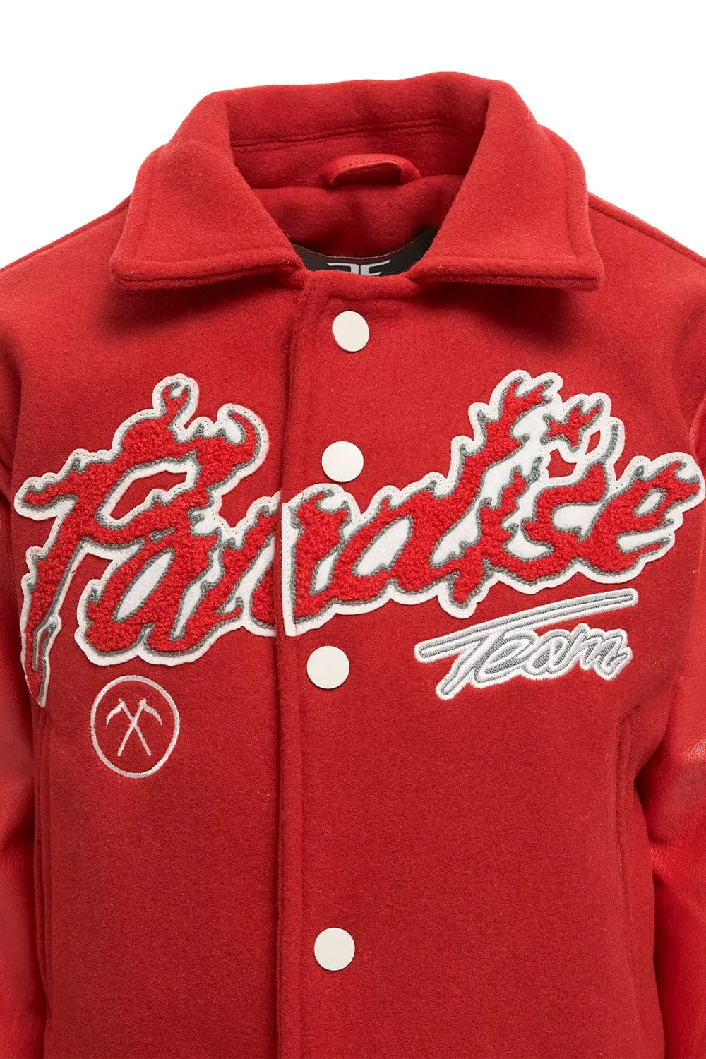 Kids Paradise Tour Varsity Jacket (Red)