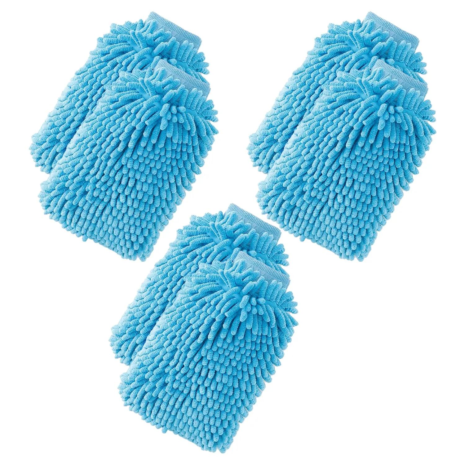 Kuber Industries Gloves | Microfiber Cleaning Gloves | Chenille Mitts for Kitchen | Hand Duster for Kitchen | 1000 GSM Hand Gloves | Double Sided Gloves | SHXNEFSST2 | Pack of 12 | Blue