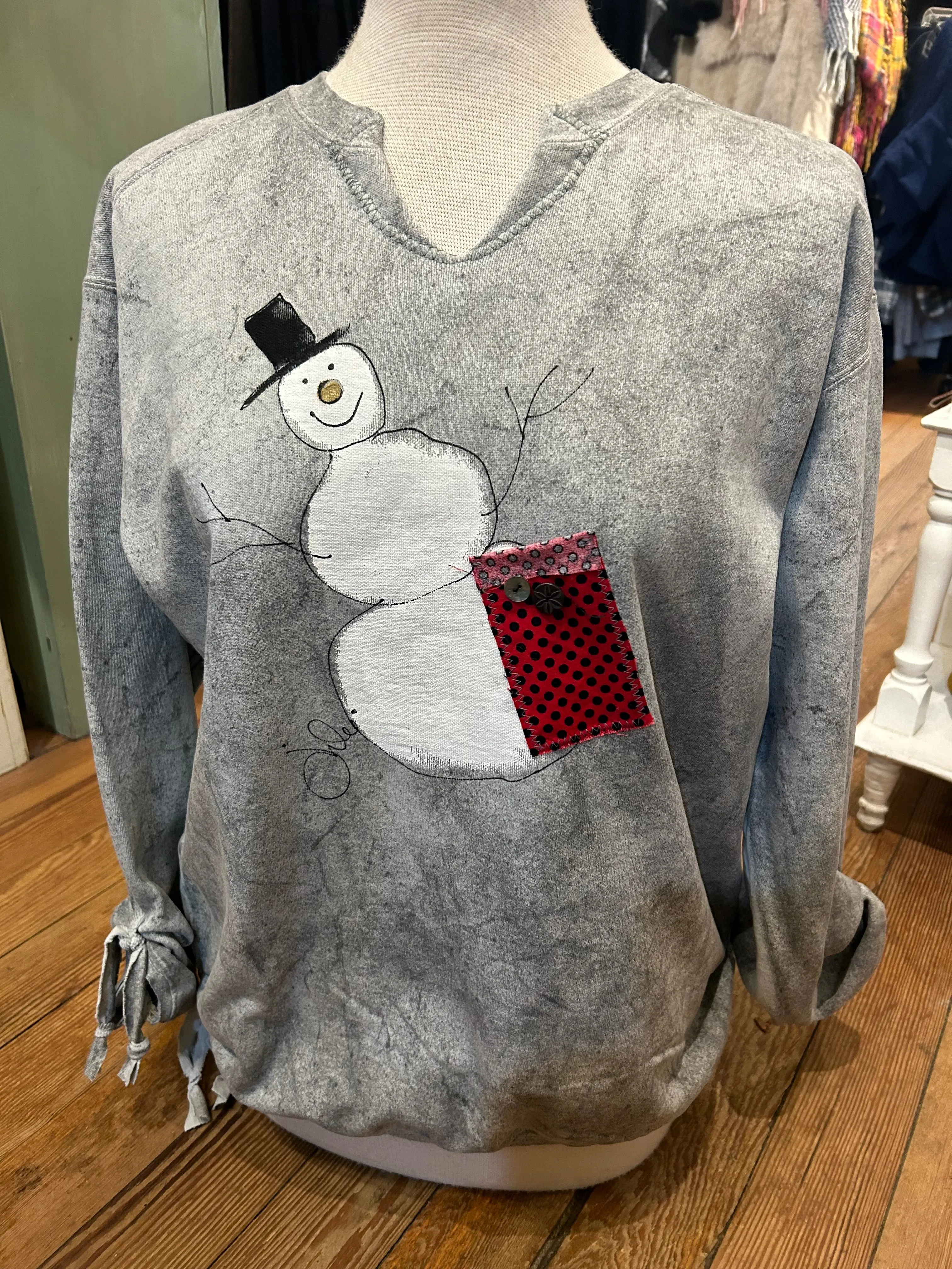 Kunky Snowman Pocket Tie Dye Pullover