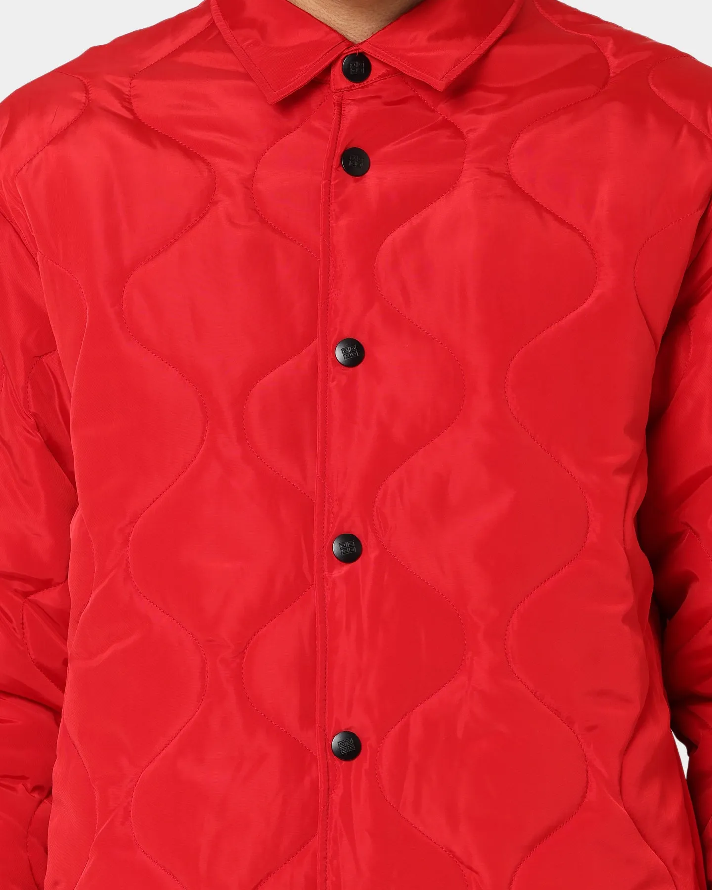 Last Kings Quilted Long Sleeve Overshirt Red