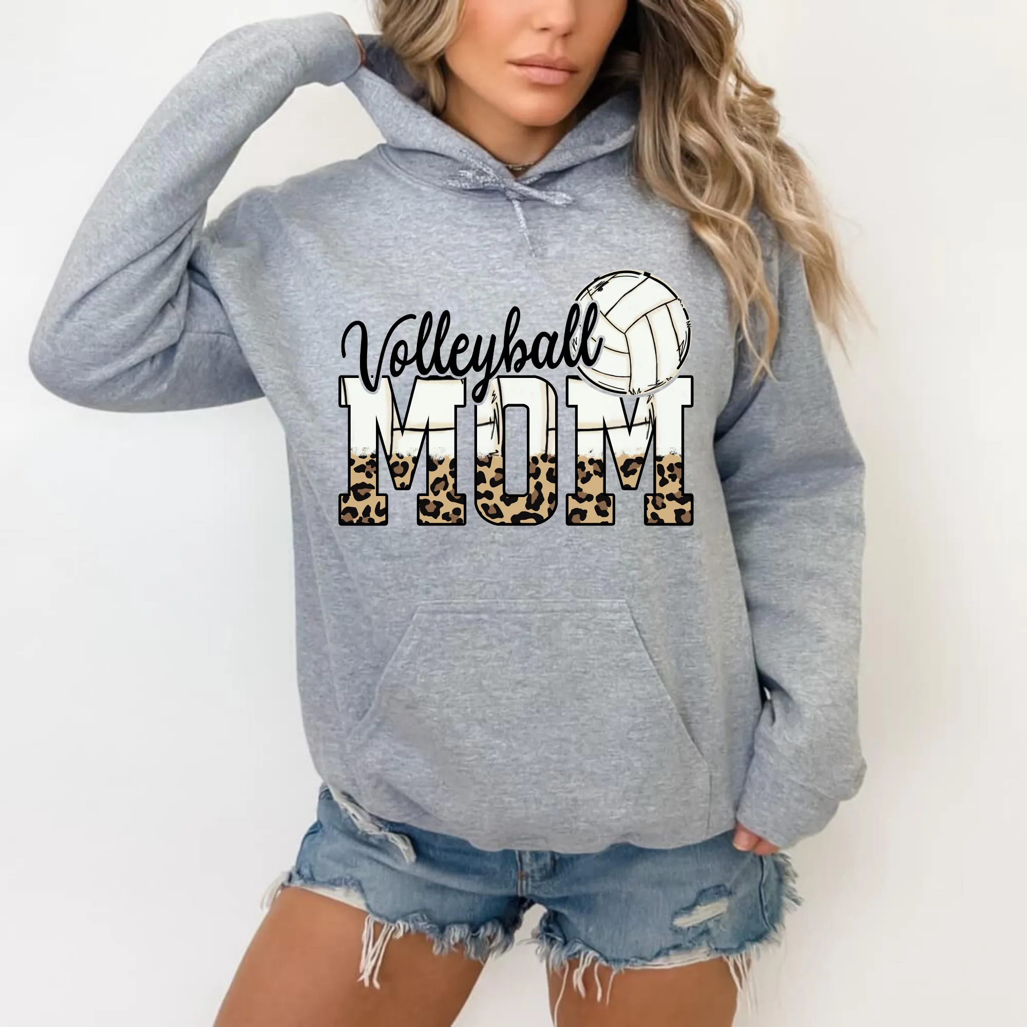 Leopard Print Volleyball Mom Hoodie