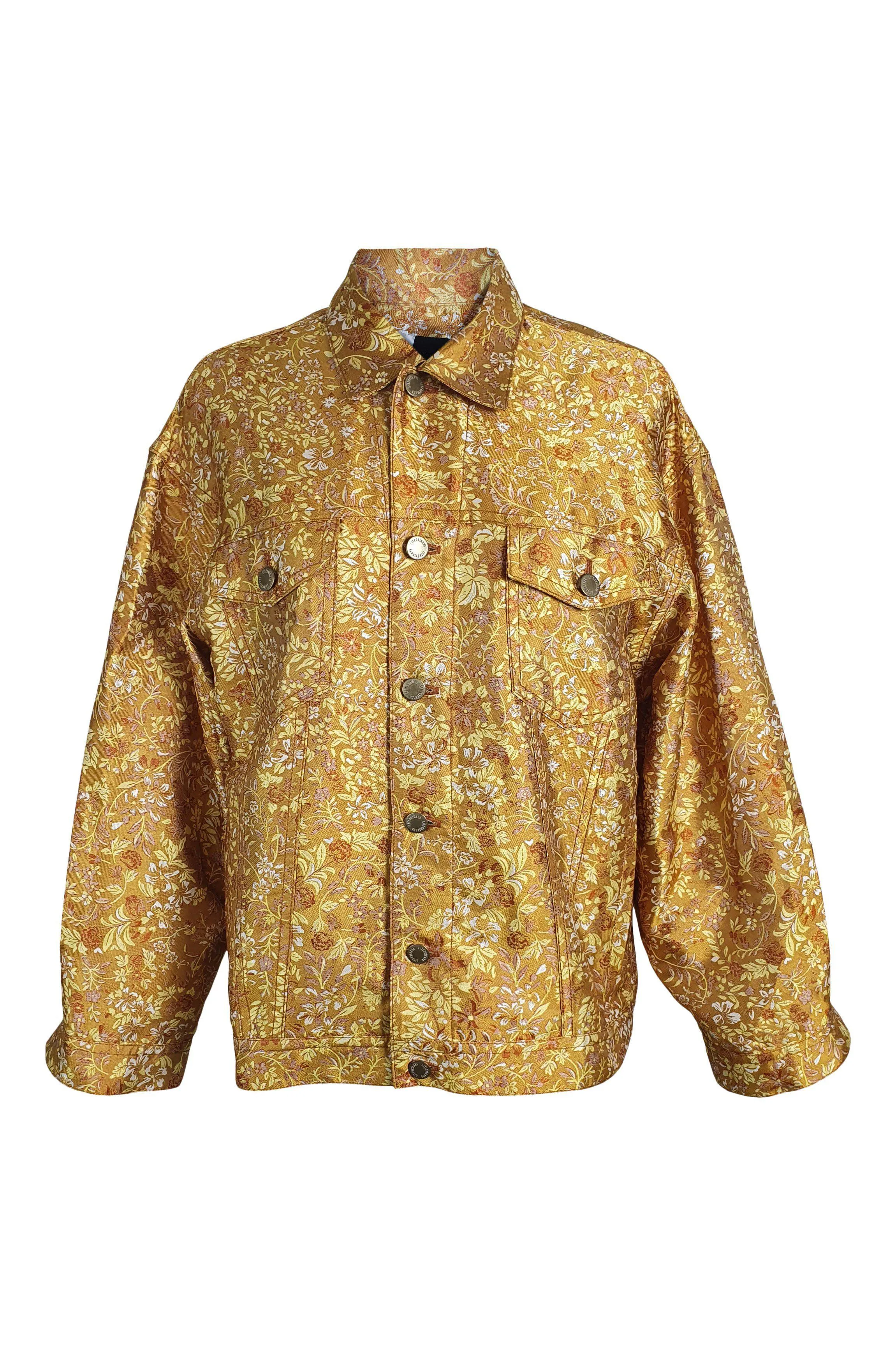 LITKOVSKAYA Rising Sun Yellow Silk Blend Floral Print Jacket (36 | UK 10 | US 6)