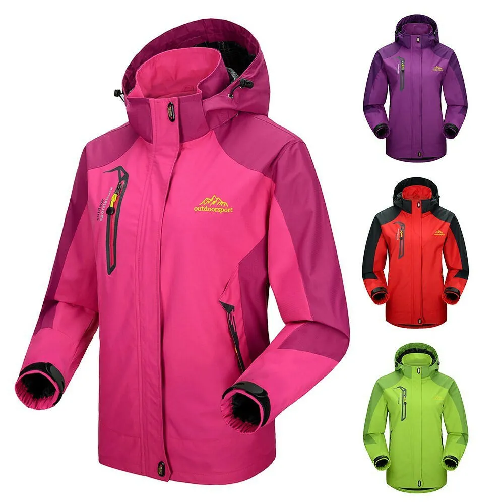 Lixada Waterproof Windproof Detachable Hooded Jacket  for Women