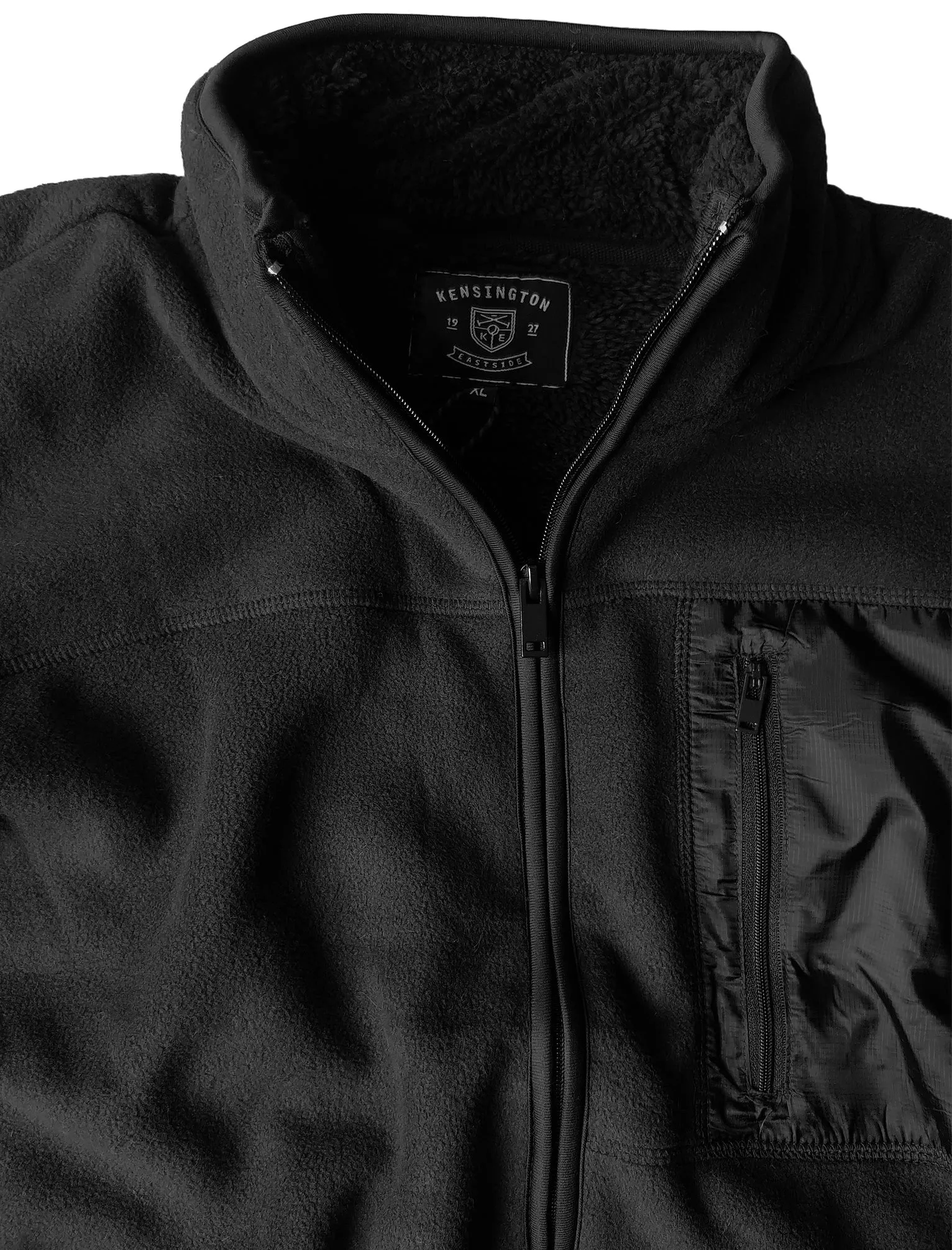 Lockport Borg Lined Bonded Fleece with Chest Pocket In Jet Black - Kensington Eastside